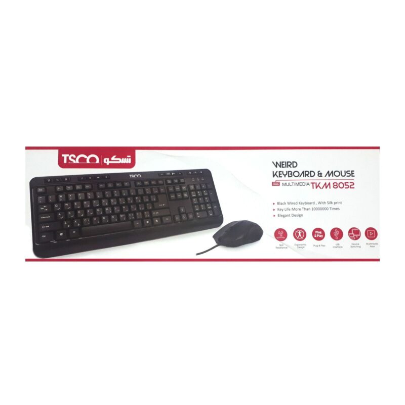 موس و کیبورد سیمی تسکو مدل TSCO TK 8052